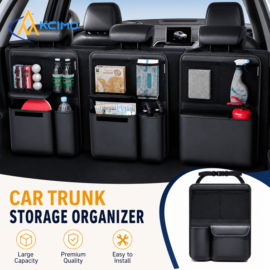Car Trunk Organizer Foldable Storage Box - 1Pc Kcimo Hanging PU Leather Car