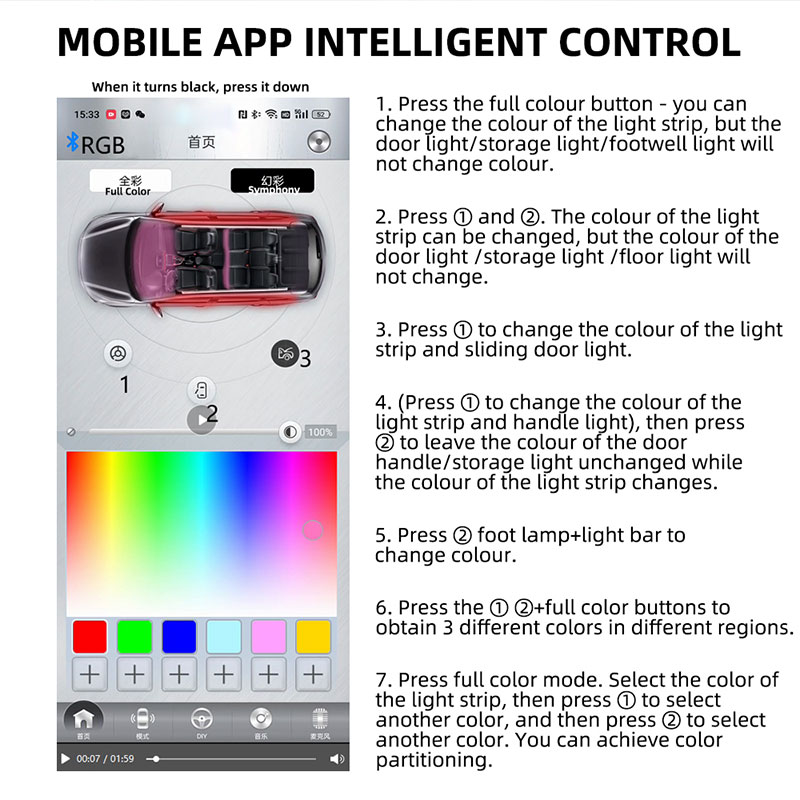 Car Accessories Interior Atmos - Led Ambient Interior Car Lights App Control recension och pris