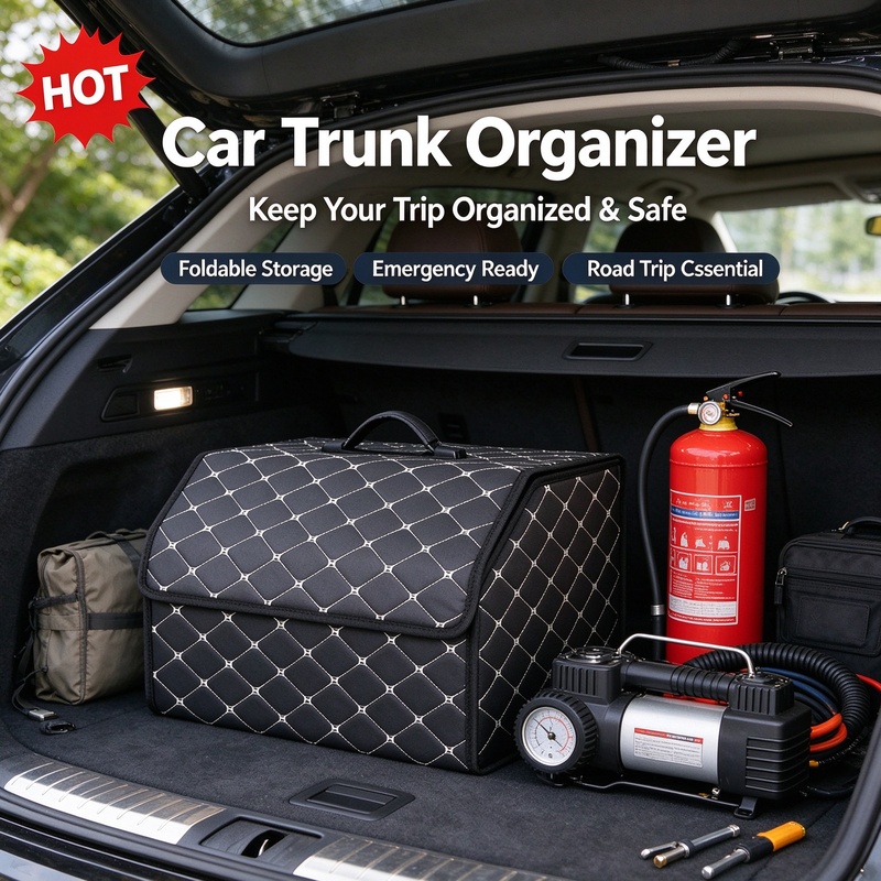 Foldable PU Leather Car Trunk  - Car Trunk Organizer Foldable Storage Box recension och pris