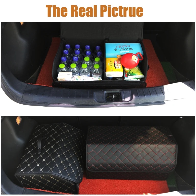 Foldable PU Leather Car Trunk  - Car Trunk Organizer Foldable Storage Box recension och pris