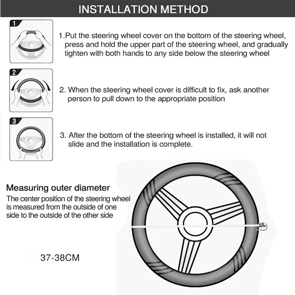 37-39cm Car Steering Wheel Cov - Car Steering Wheel Cover Anti Slip Breathable recension och pris