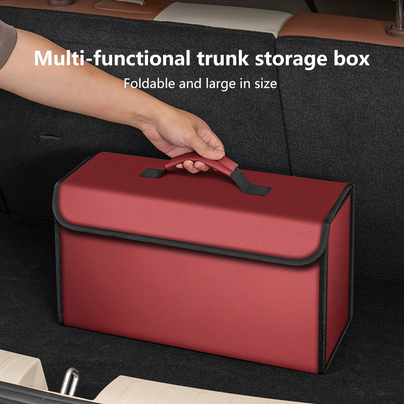 Car Leather Trunk Organizer Fo - Car Trunk Organizer Foldable Storage Box recension och pris