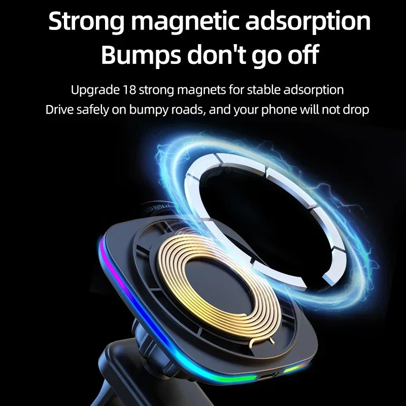 15W Magnetic Car Wireless Char - Wireless Car Charger Mount Fast Charging recension och pris