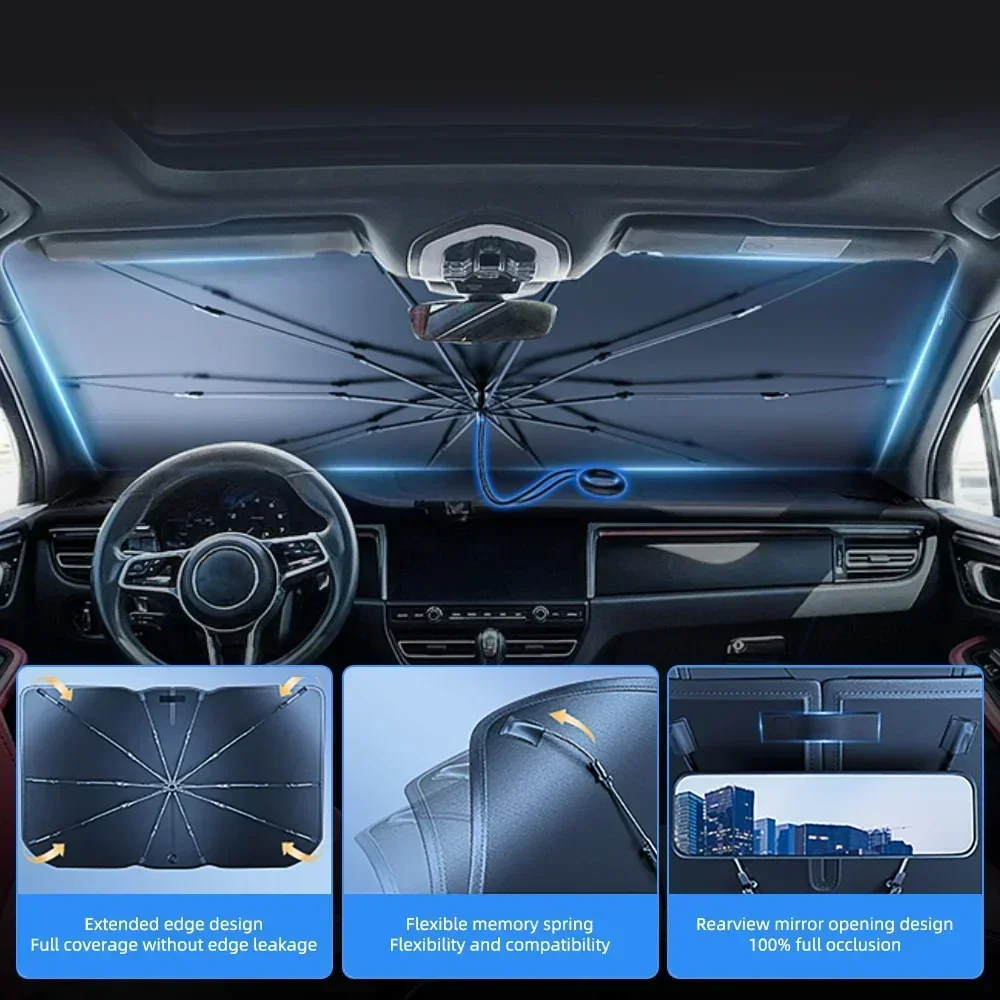 1PC Foldable Car Windshield Su - Car Sunshade Windshield Umbrella Foldable recension och pris